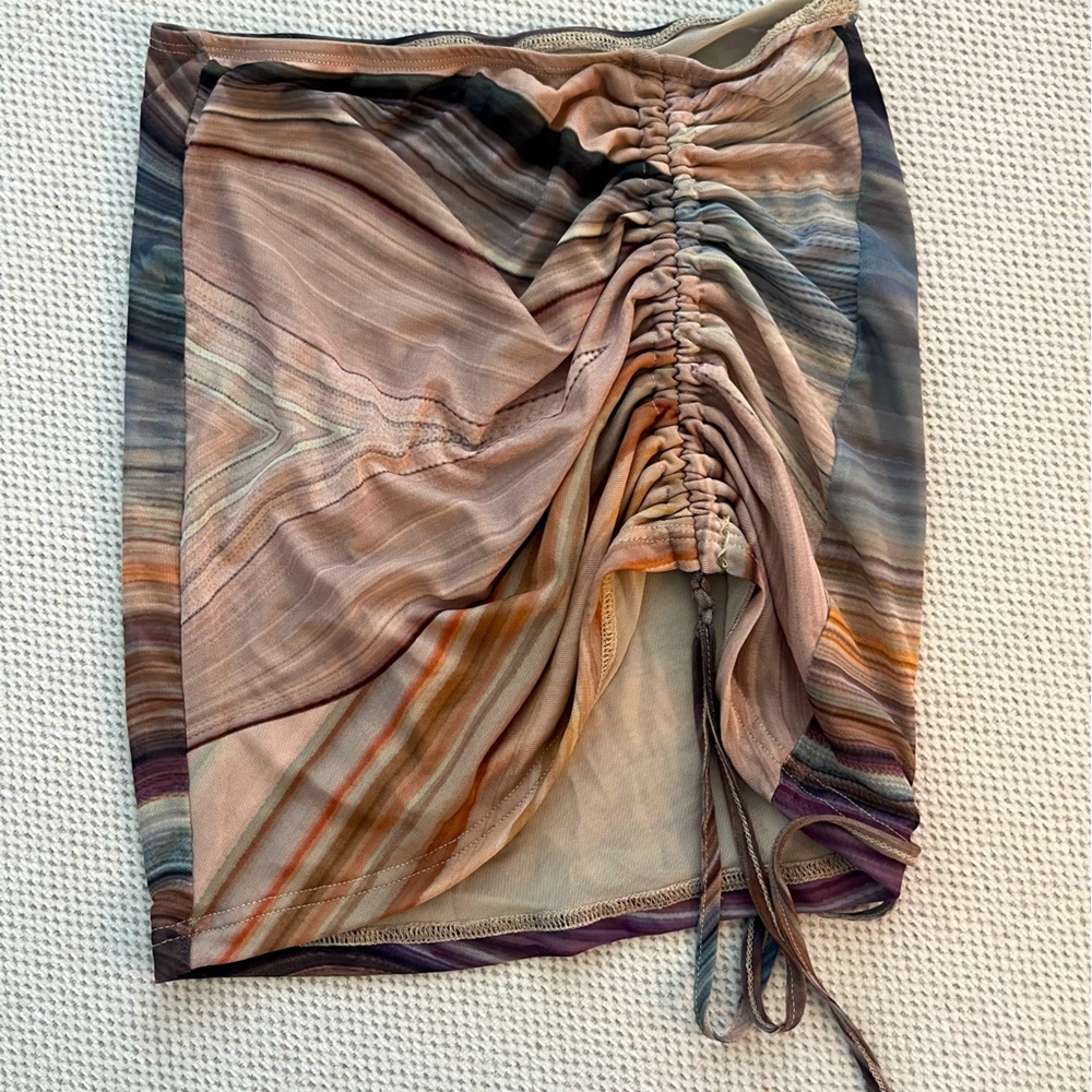 Ruched mini colorful skirt. Shien. Size SMALL!
